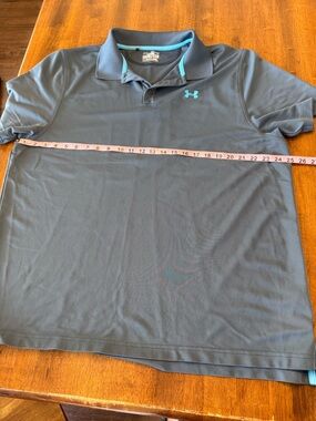 Under Armour Men's Slate Gray Polo with Teal Accents size XXL